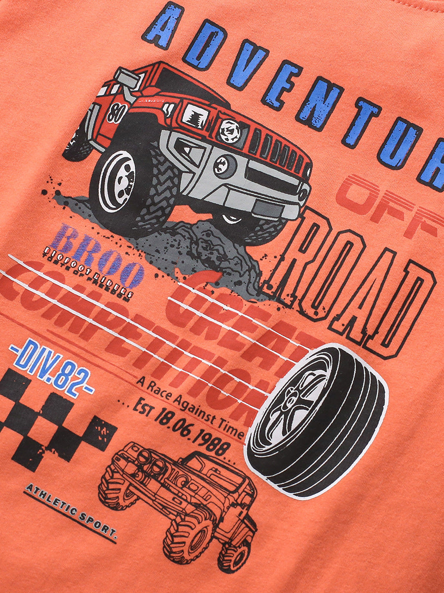 Boys Typography Printed Cotton T-Shirt