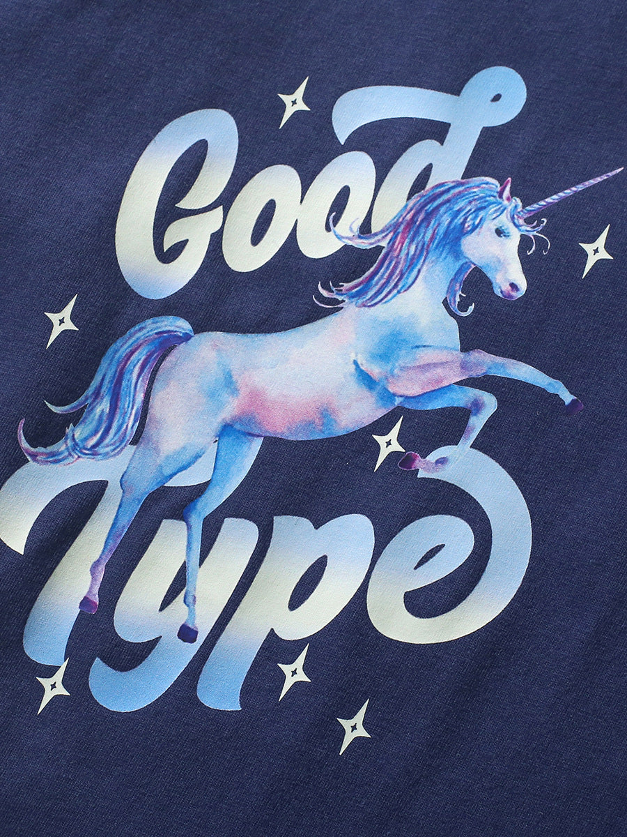 Girls Typography Printed Cotton T-Shirt