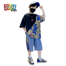 Boys Graphic Printed T-shirt with Shorts