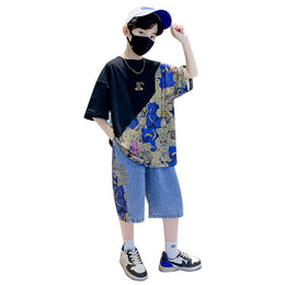 Boys Graphic Printed T-shirt with Shorts