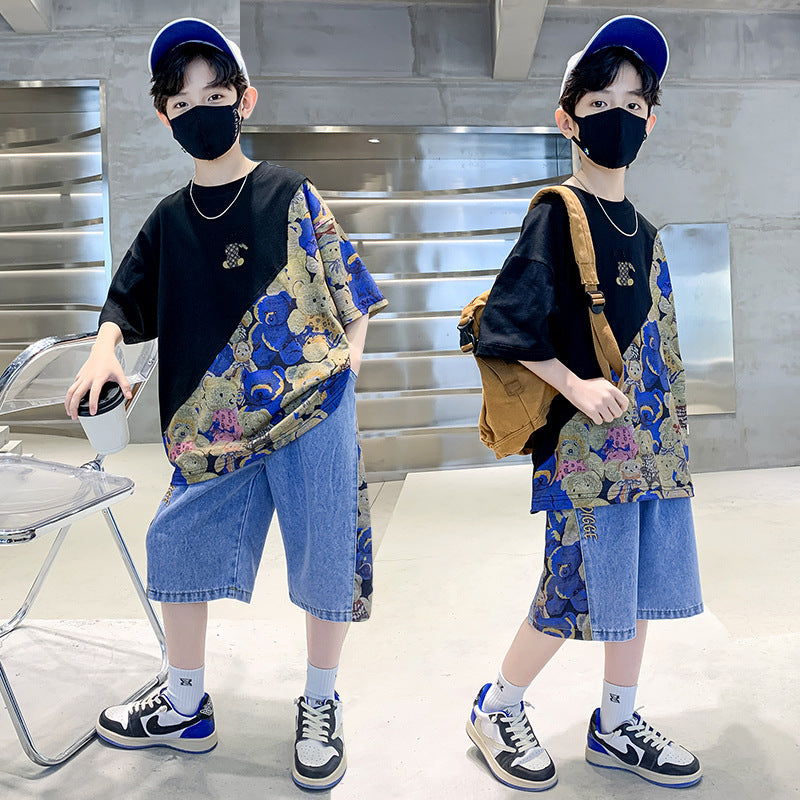 Boys Graphic Printed T-shirt with Shorts