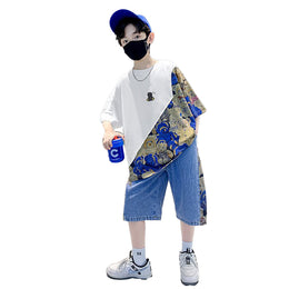 Boys Graphic Printed T-shirt with Shorts