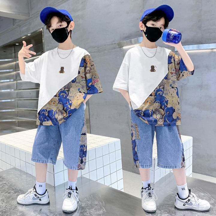 Boys Graphic Printed T-shirt with Shorts