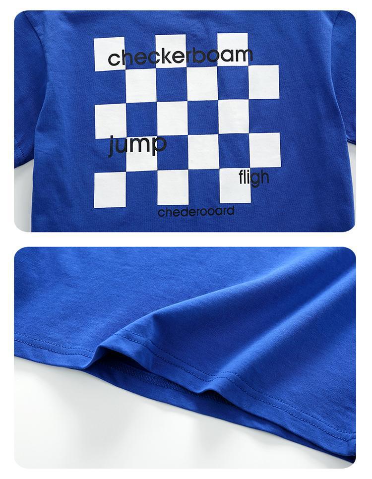 Boys Blue Printed T-shirt with Trousers