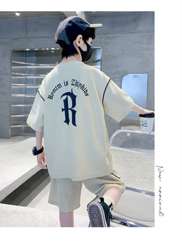 Boys Printed T-shirt with Shorts