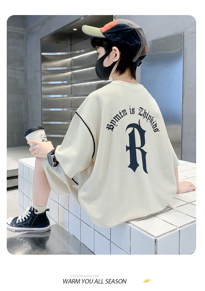 Boys Printed T-shirt with Shorts
