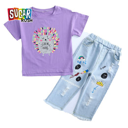 Girls Printed T-shirt With Trouser