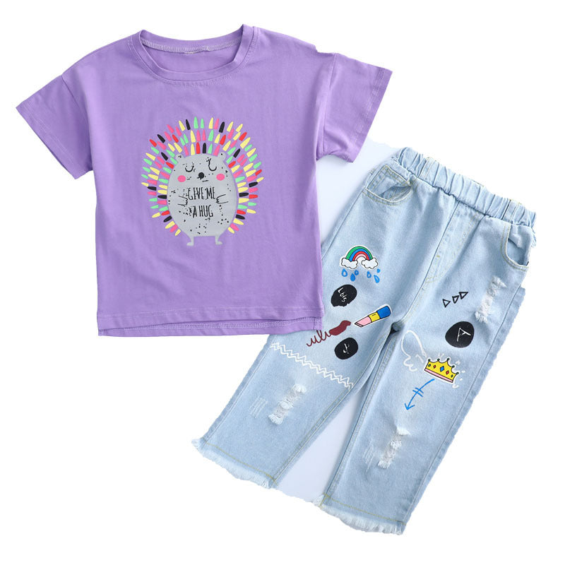Girls Printed T-shirt With Trouser