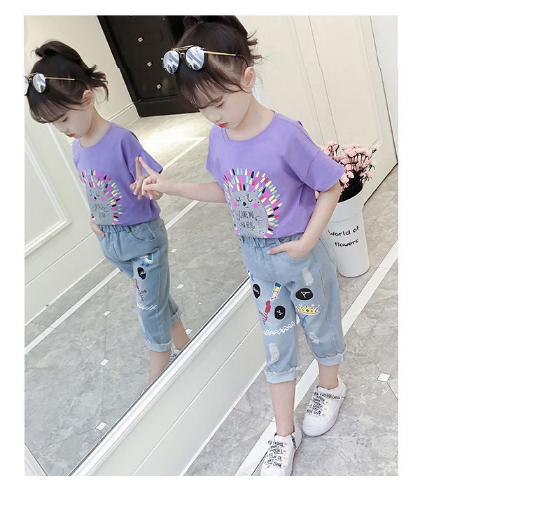 Girls Printed T-shirt With Trouser