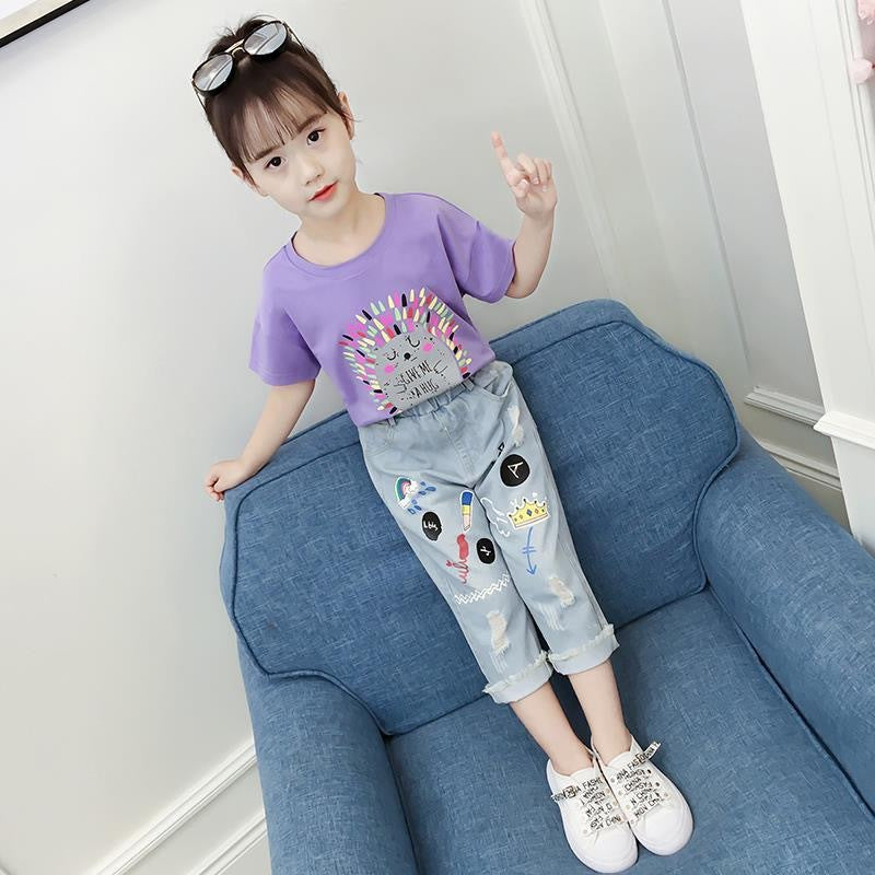 Girls Printed T-shirt With Trouser