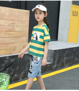 Girls Striped Top With Short