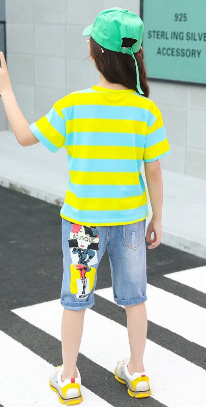 Girls Striped Top With Short