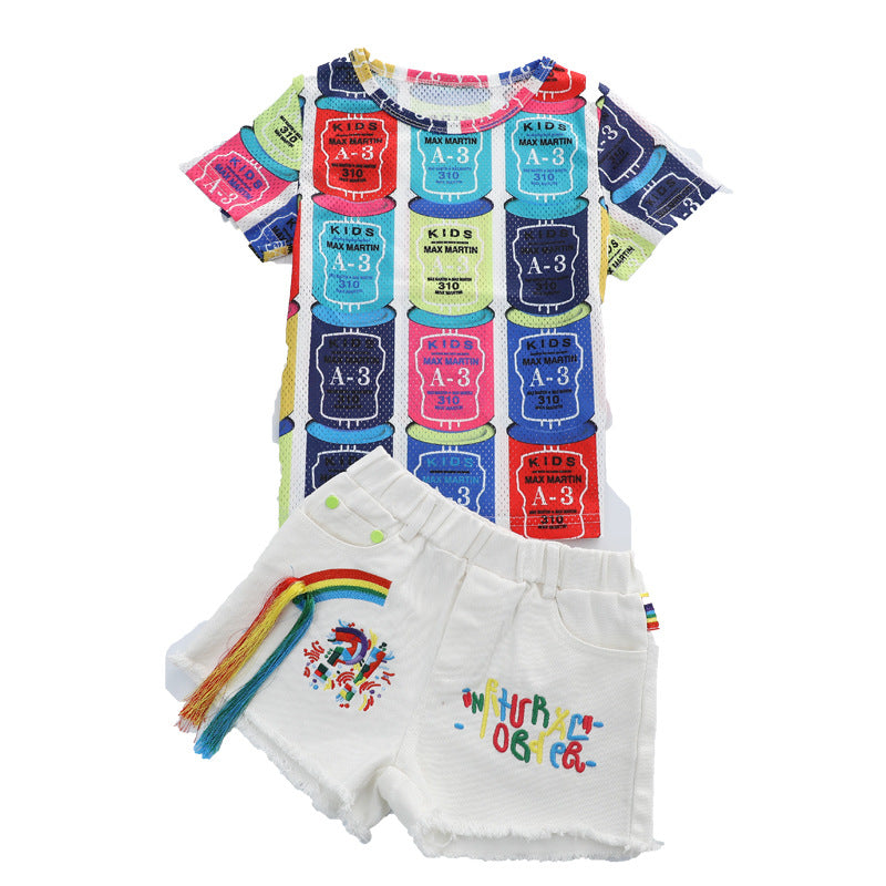 Girls Printed T-shirt With Short