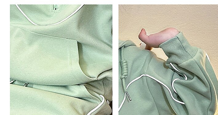 Girls Long Sleeves Hooded T-shirt With Trousers