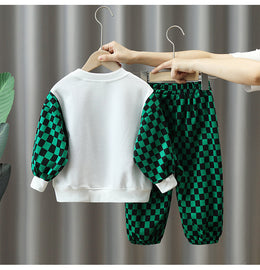 Boys Round Neck Long Sleeves Printed T-shirt with Pyjama