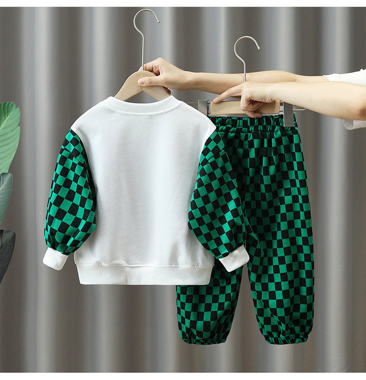 Boys Round Neck Long Sleeves Printed T-shirt with Pyjama