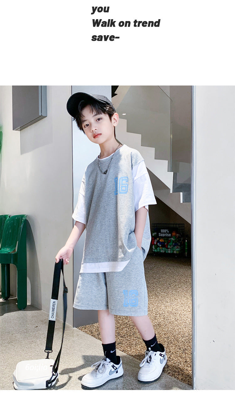 Boys Printed T-shirt With Shorts