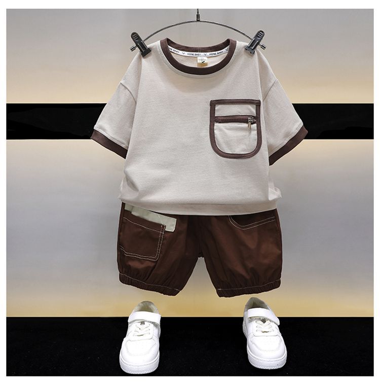Boys Round Neck Short Sleeves T-shirt With Shorts