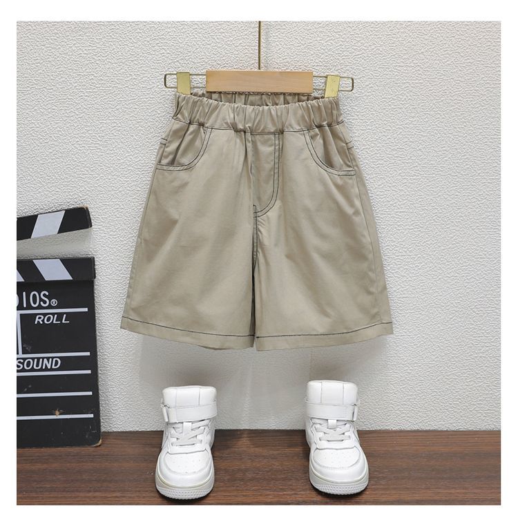 Boys Navy Blue & Beige Colourblocked T Shirt with Shorts