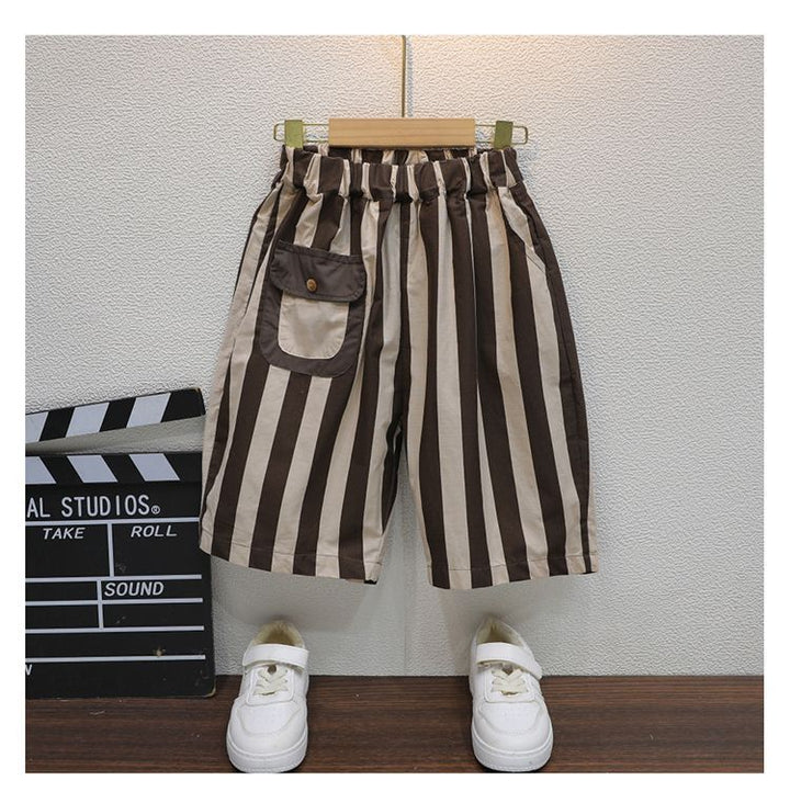 Boys Polo Collar Short Sleeves T-shirt With Shorts