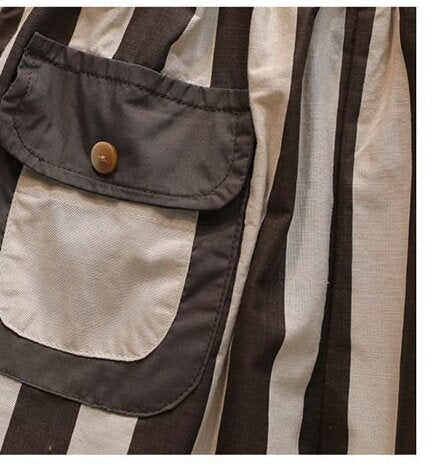 Boys Striped Polo Collar T-shirt With Shorts