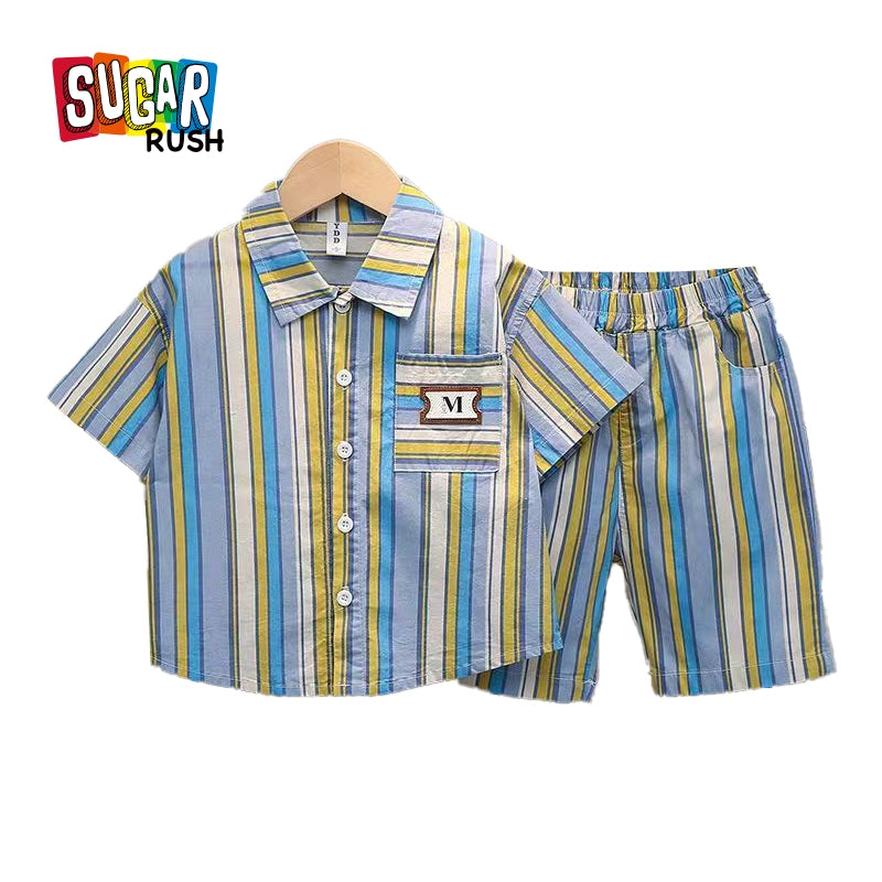 Boys Striped Shirt With Shorts