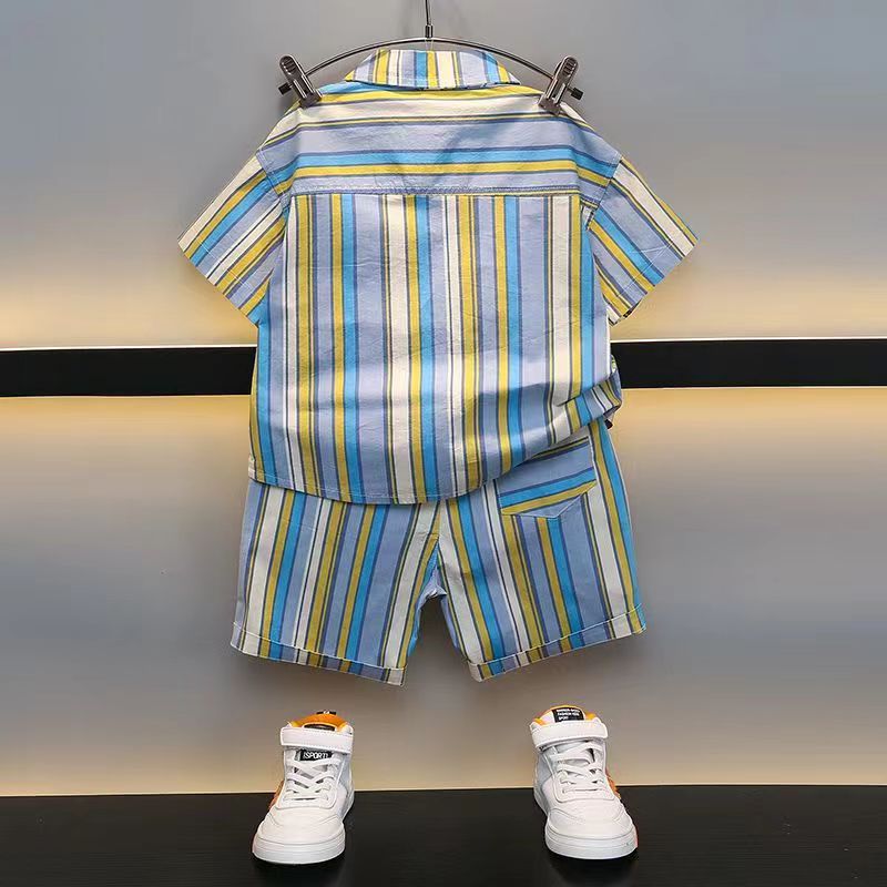 Boys Striped Shirt With Shorts