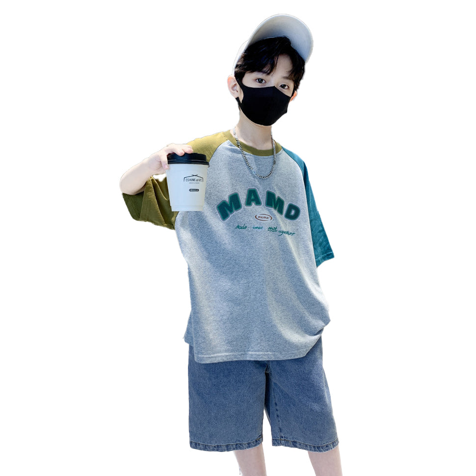 Boys Colourblocked T-shirt With Shorts