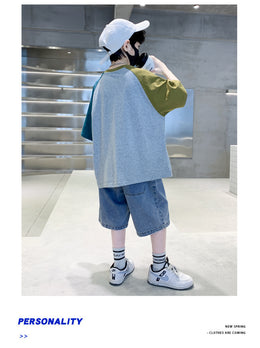 Boys Colourblocked T-shirt With Shorts