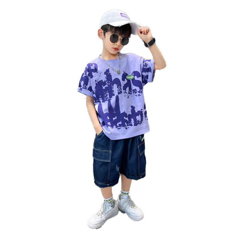 Boys Printed Top with Shorts