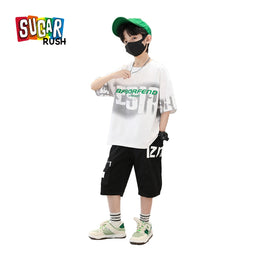 Boys Printed Short Sleeves T-shirt With Shorts