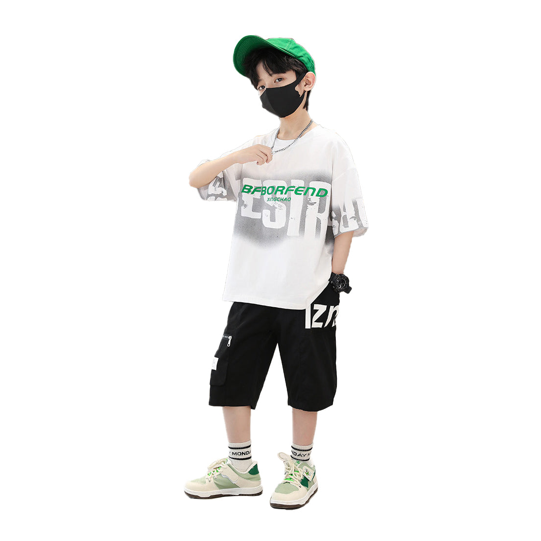 Boys Printed Short Sleeves T-shirt With Shorts