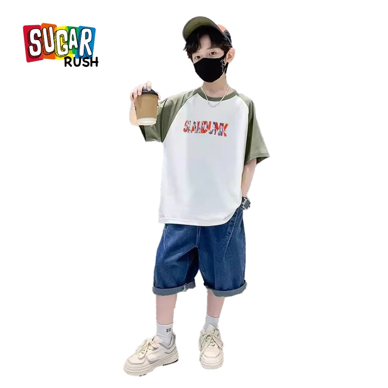 Boys Printed T-shirt with Shorts