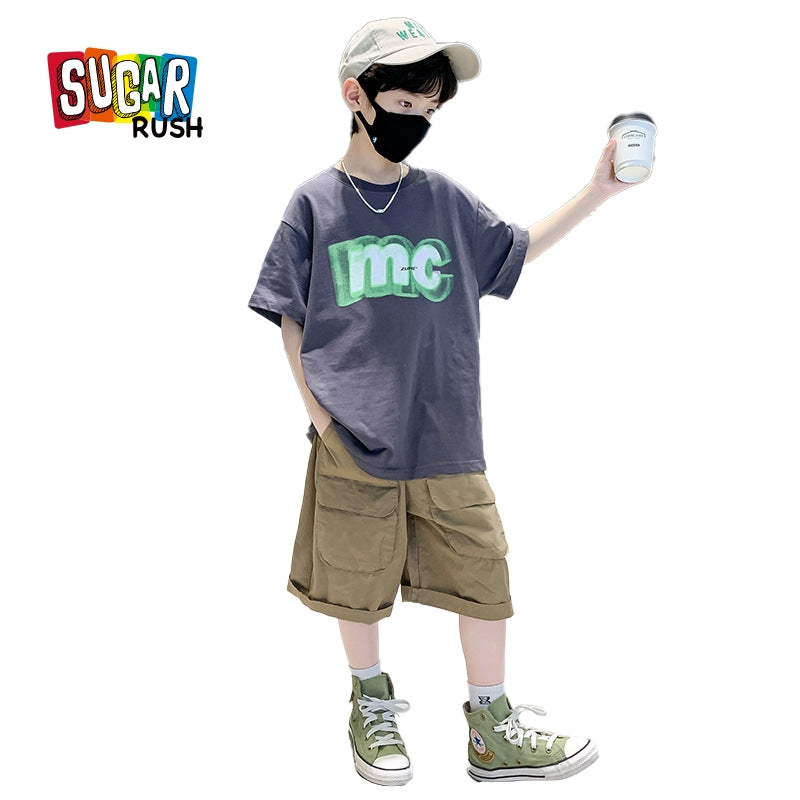 Boys Printed T-shirt with Shorts