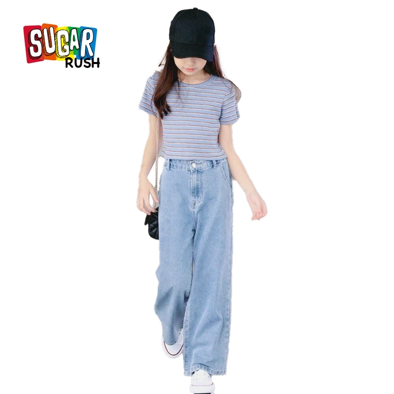 Girls Striped Top with Trousers