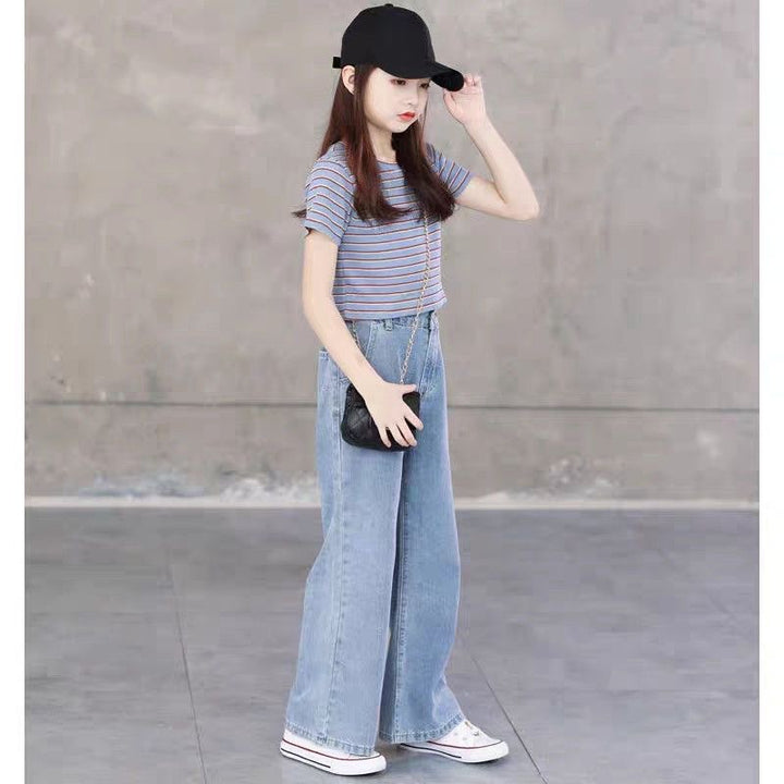 Girls Striped Top with Trousers