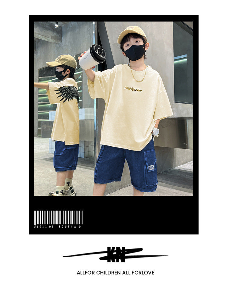 Boys Printed T-shirt with Shorts