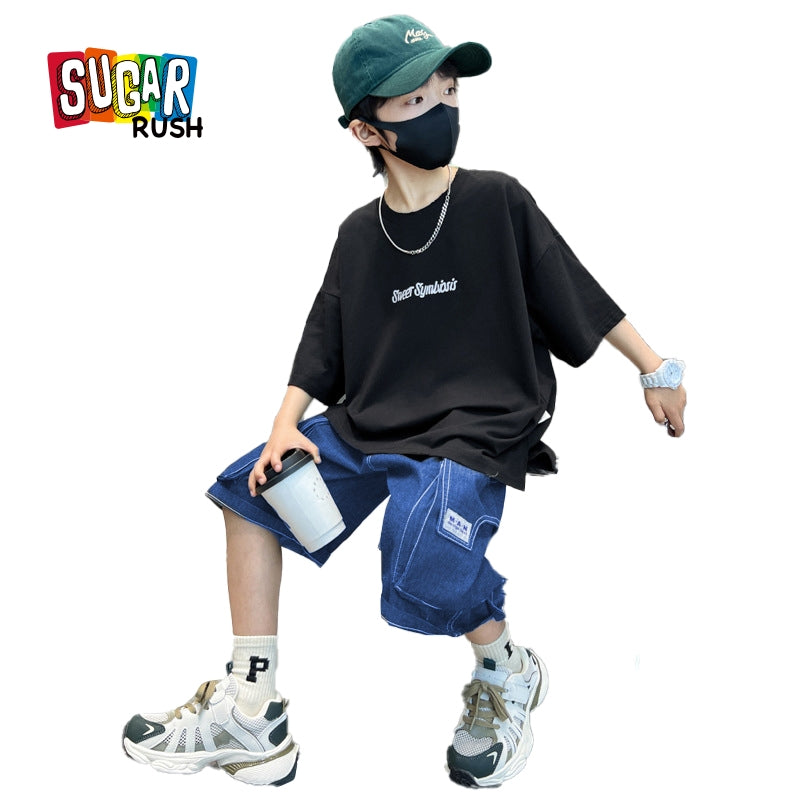 Boys Printed T-shirt with Shorts