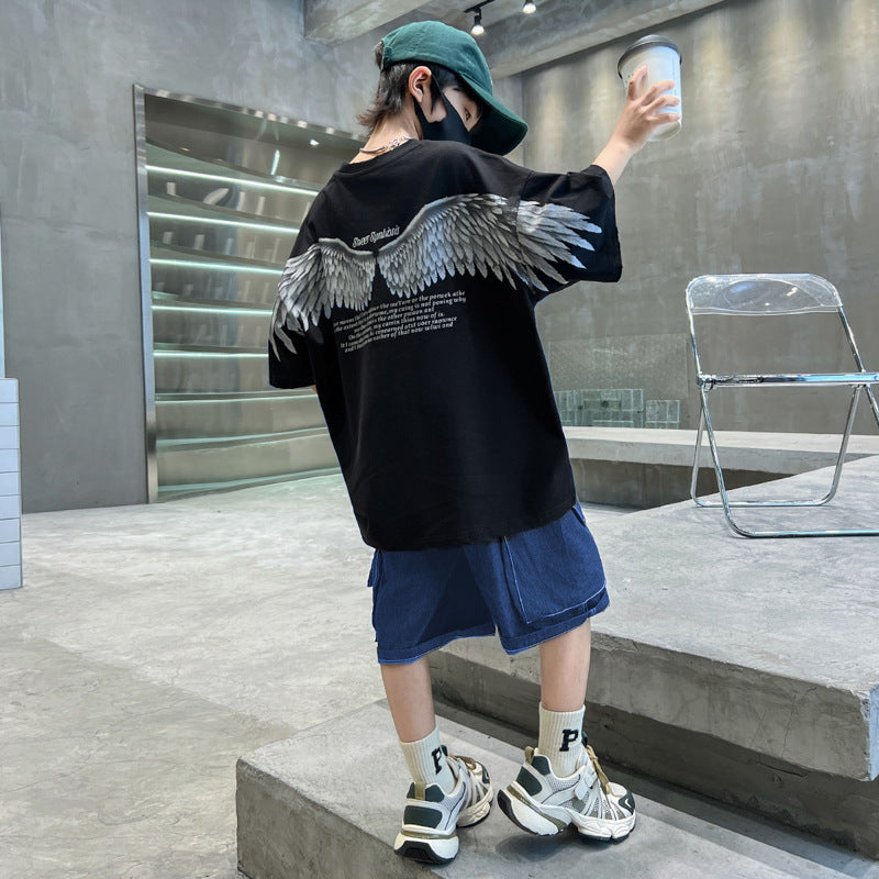 Boys Printed T-shirt with Shorts