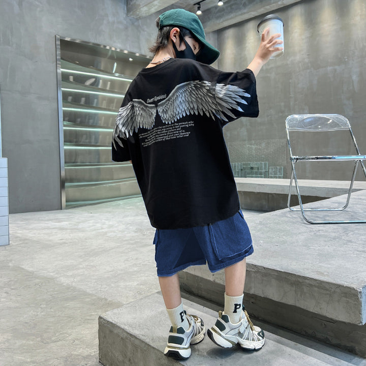 Boys Printed T-shirt with Shorts