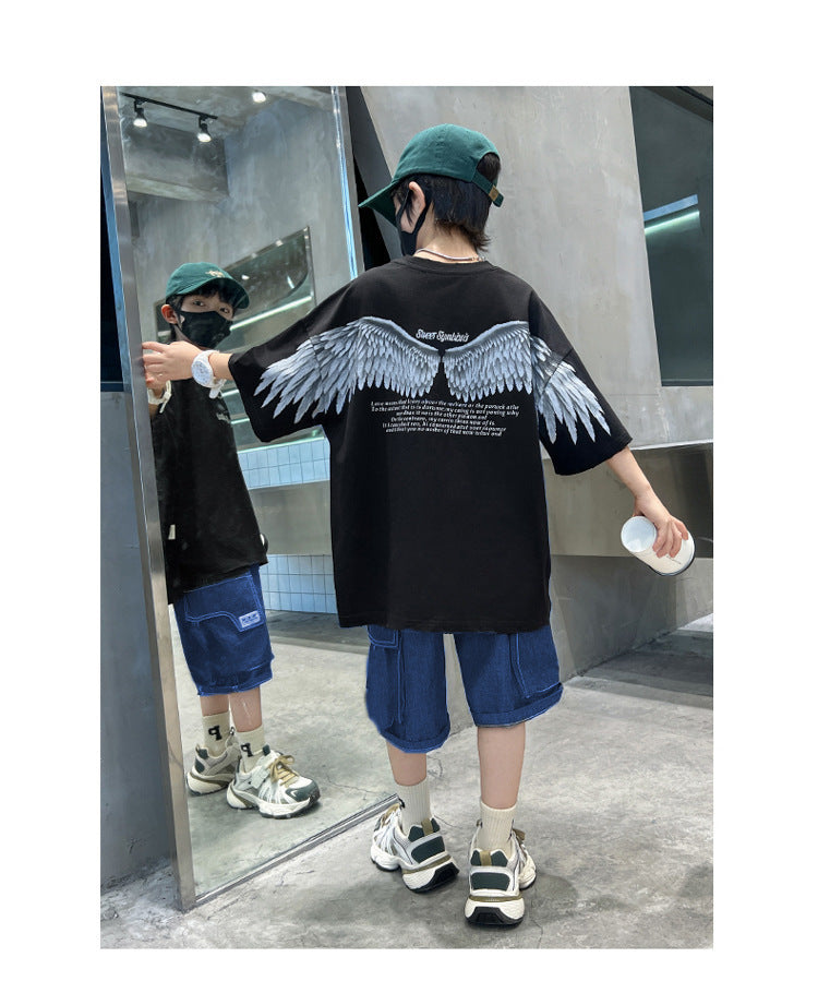 Boys Printed T-shirt with Shorts