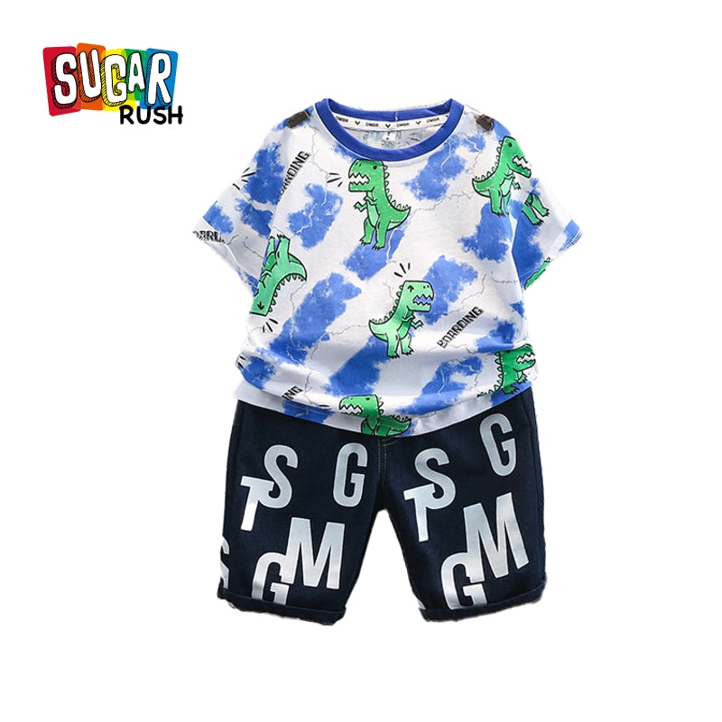 Boys Printed T-shirt with Shorts