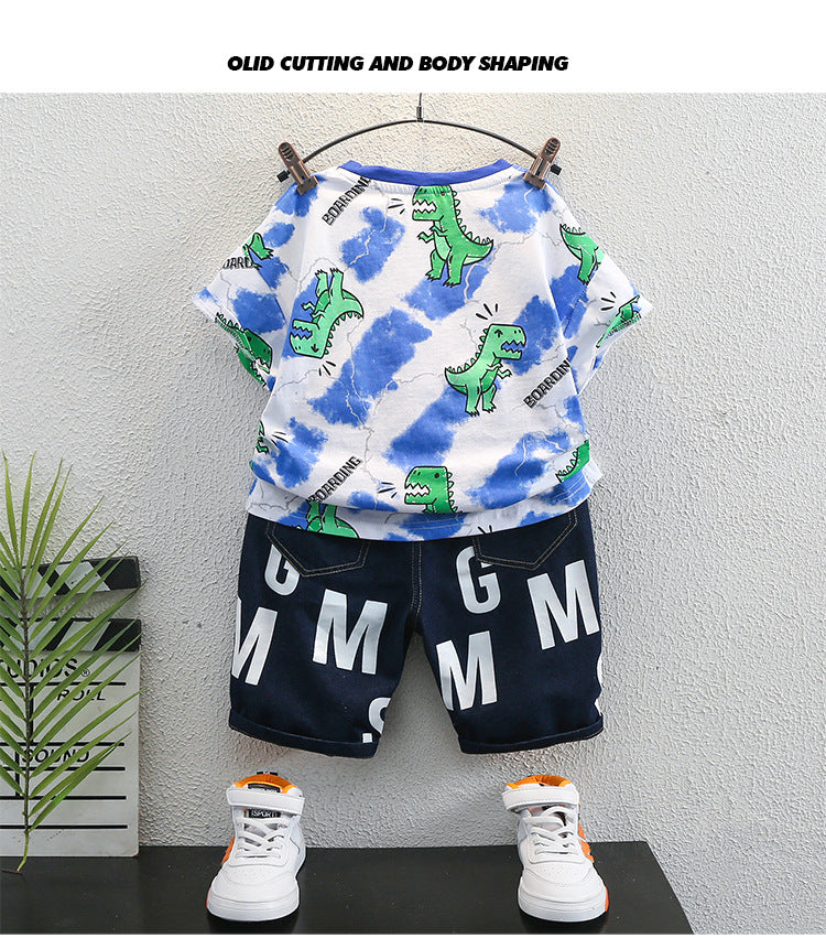 Boys Printed T-shirt with Shorts