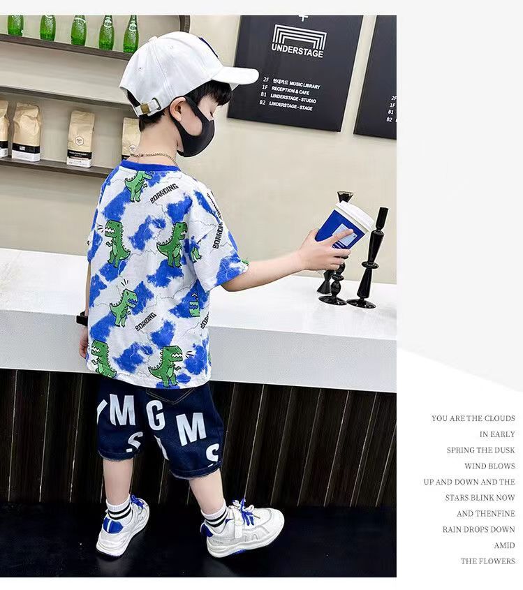 Boys Printed T-shirt with Shorts