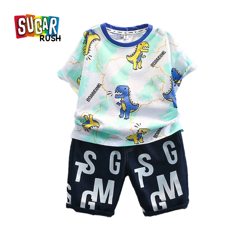 Boys Printed T-shirt with Shorts