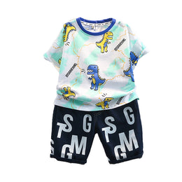 Boys Printed T-shirt with Shorts