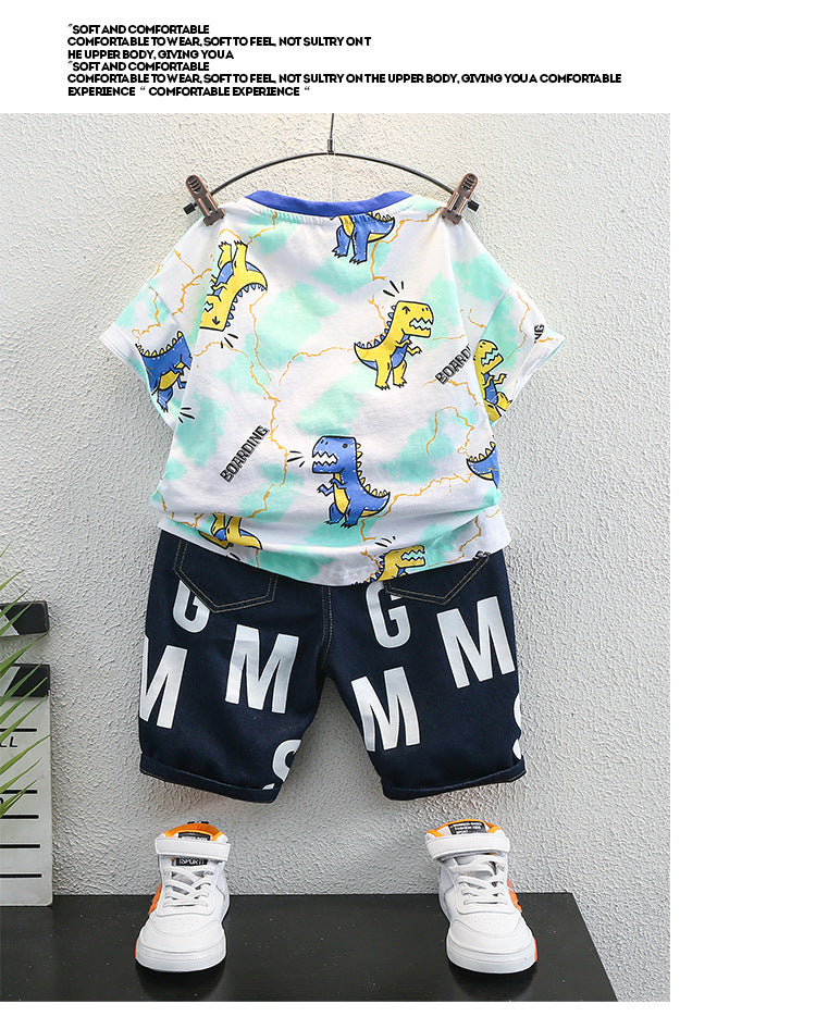 Boys Printed T-shirt with Shorts