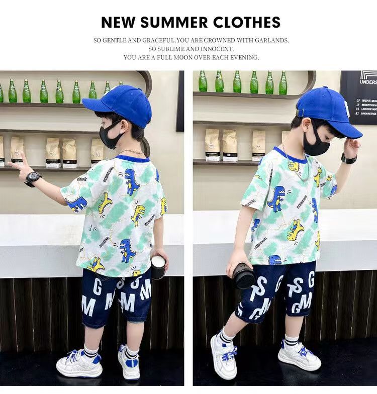 Boys Printed T-shirt with Shorts