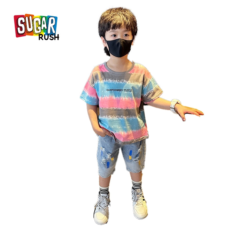 Boys Dyed T-shirt with Shorts