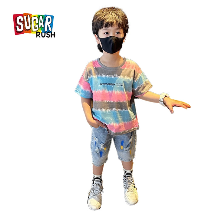 Boys Dyed T-shirt with Shorts